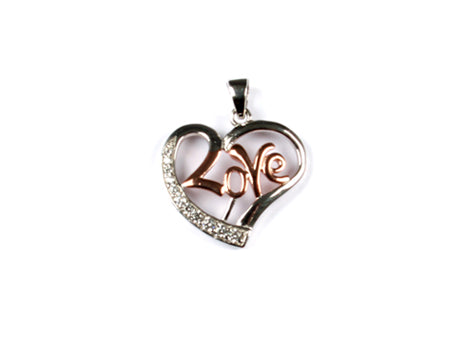 A Silver with Rose Gold Plate Pendant