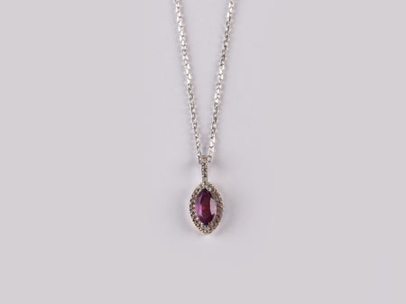 9 CT White Gold Amethyst Necklace
