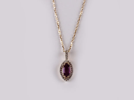 9 CT Yellow Gold Amethyst Necklace