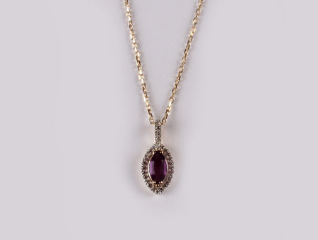 9 CT Yellow Gold Amethyst Necklace