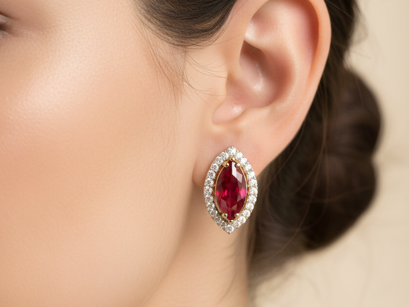 9 CT Yellow Gold Earring.
