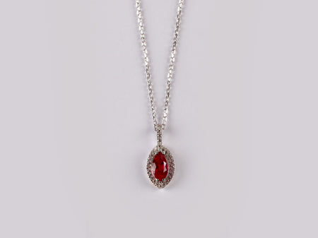 9 CT White Gold Ruby Necklace
