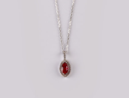 9 CT White Gold Ruby Necklace