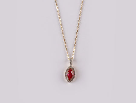 9 CT Yellow Gold Ruby Necklace