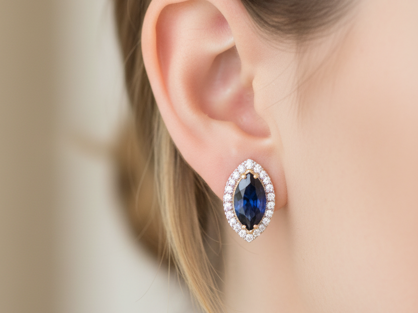 9 CT Yellow Gold Earring.