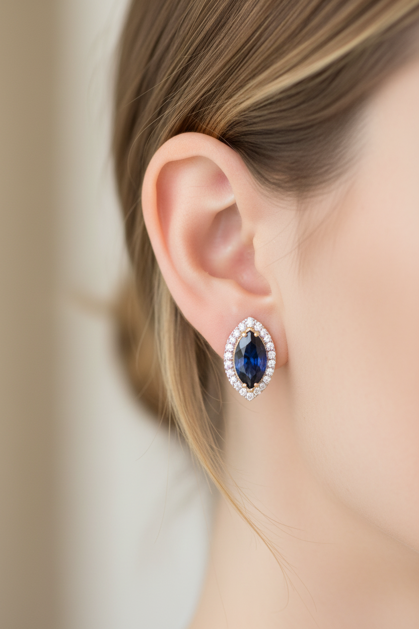9 CT Yellow Gold Earring.