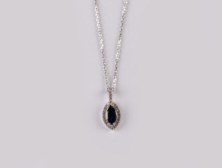 9 CT White Gold Sapphire Necklace