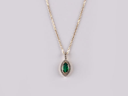 9 CT Yellow Gold Emerald Necklace