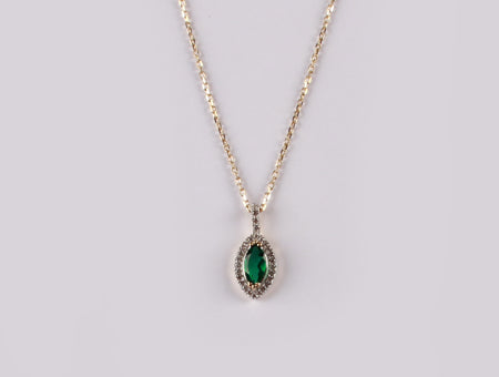 9 CT Yellow Gold Emerald Necklace