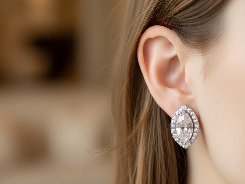 9 CT Yellow Gold Earring.