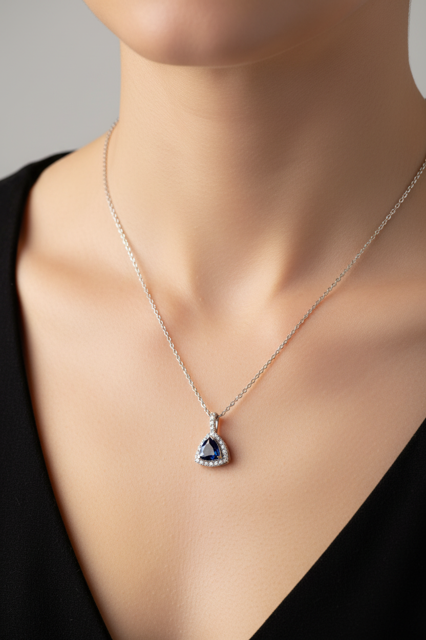 9 CT Yellow Gold Sapphire Necklace