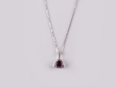 9 CT White Gold Amethyst Necklace