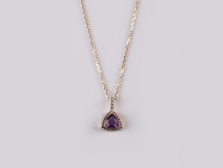 9 CT Yellow Gold Amethyst Necklace