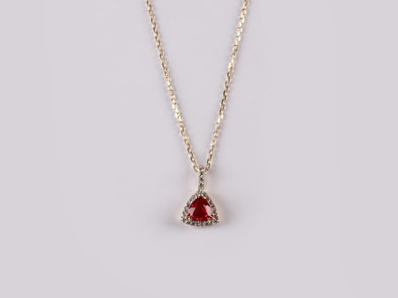 9 CT Yellow Gold Ruby Necklace