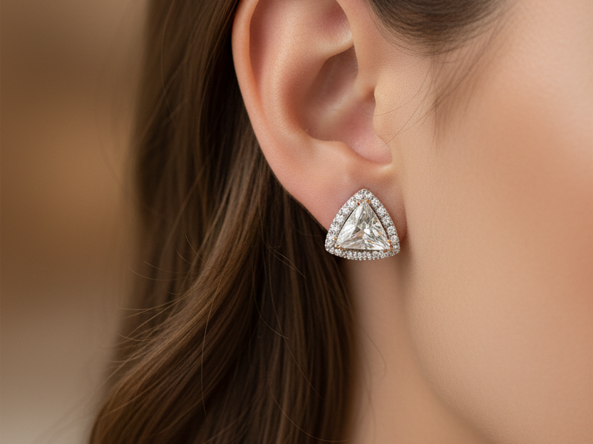 9 CT Yellow Gold Earring.