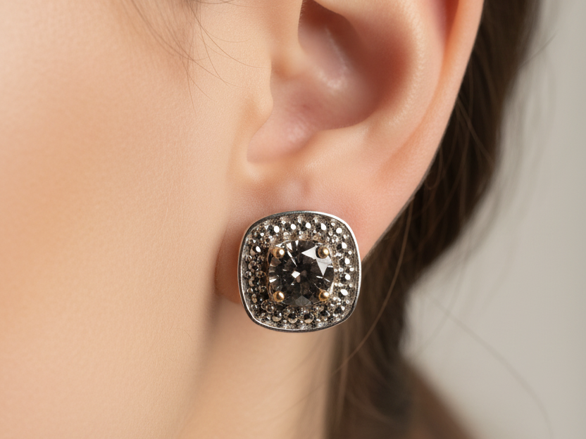 9 CT Yellow Gold Earring.