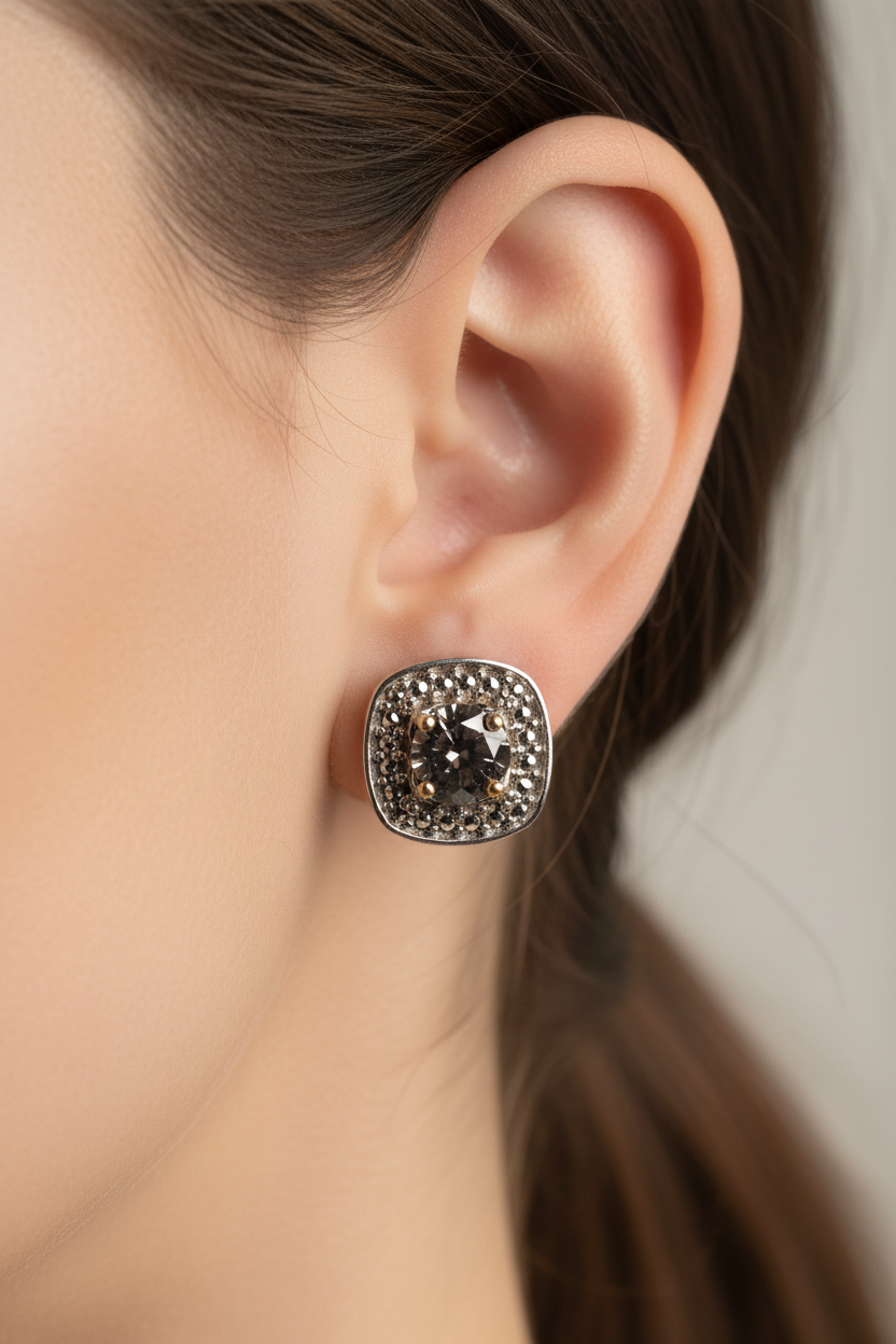 9 CT Yellow Gold Earring.