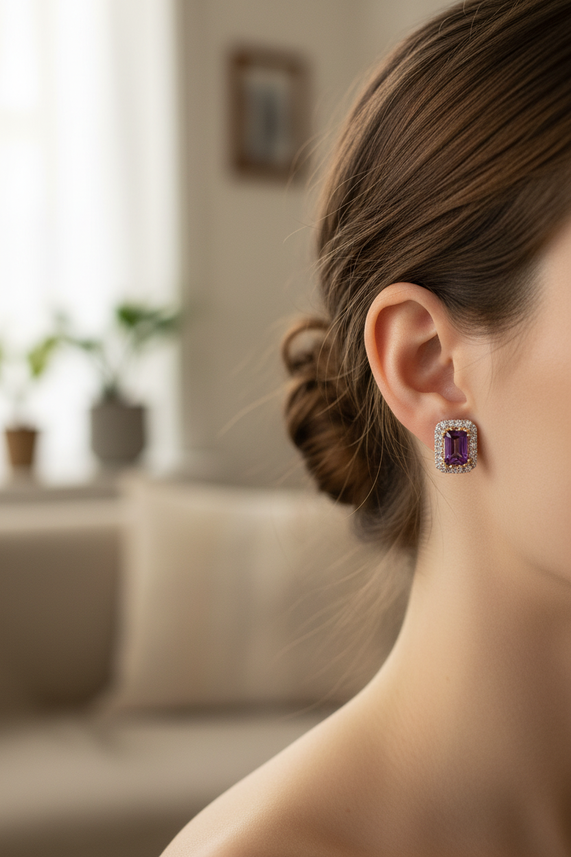 9 CT Yellow Gold Earring.