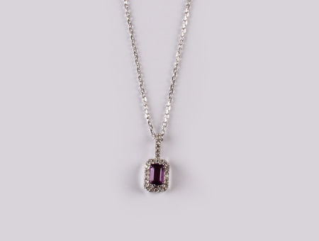 9 CT White Gold Amethyst Necklace