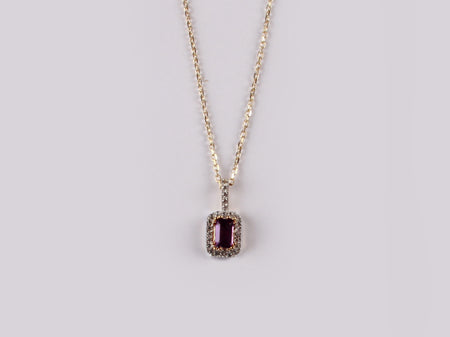 9 CT Yellow Gold Amethyst Necklace