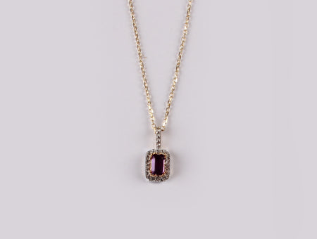 9 CT Yellow Gold Amethyst Necklace