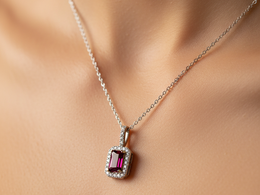 9 CT Yellow Gold Amethyst Necklace