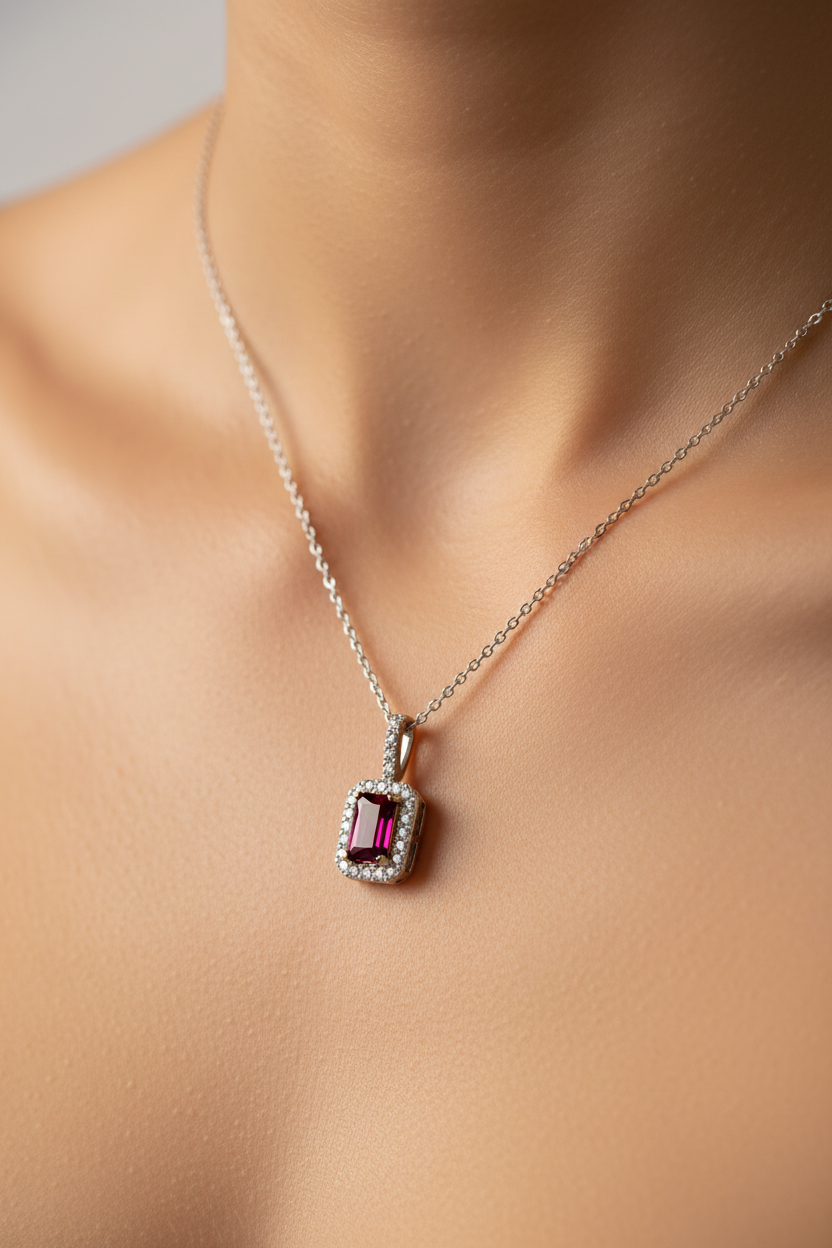 9 CT Yellow Gold Amethyst Necklace
