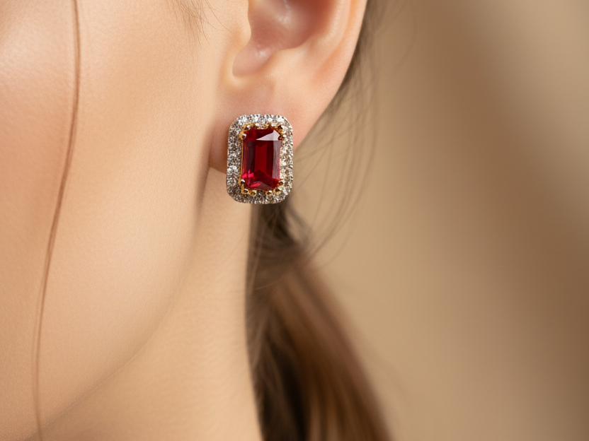 9 CT Yellow Gold Earring.