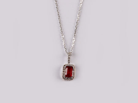 9 CT White Gold Ruby Necklace