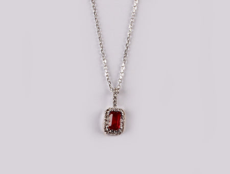 9 CT White Gold Ruby Necklace