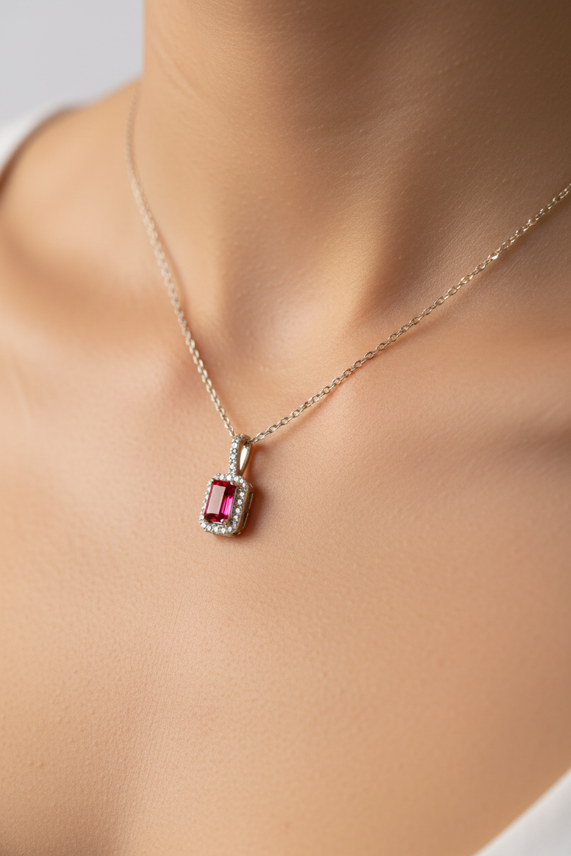 9 CT Yellow Gold Ruby Necklace