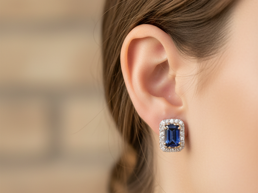9 CT Yellow Gold Earring.
