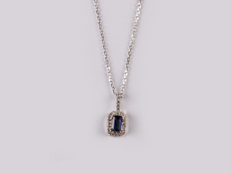 9 CT White Gold Sapphire Necklace