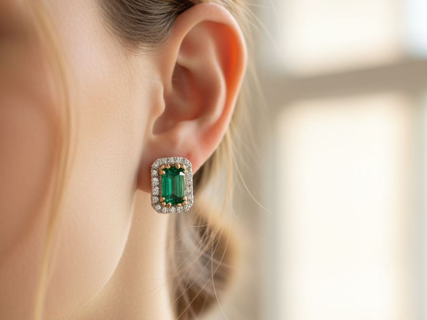 9 CT Yellow Gold Earring.