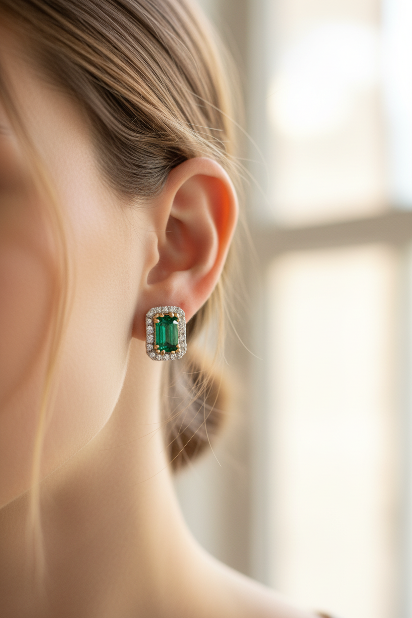 9 CT Yellow Gold Earring.