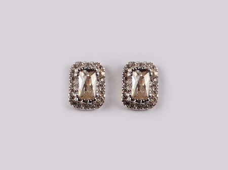 9 CT White Gold Earring.