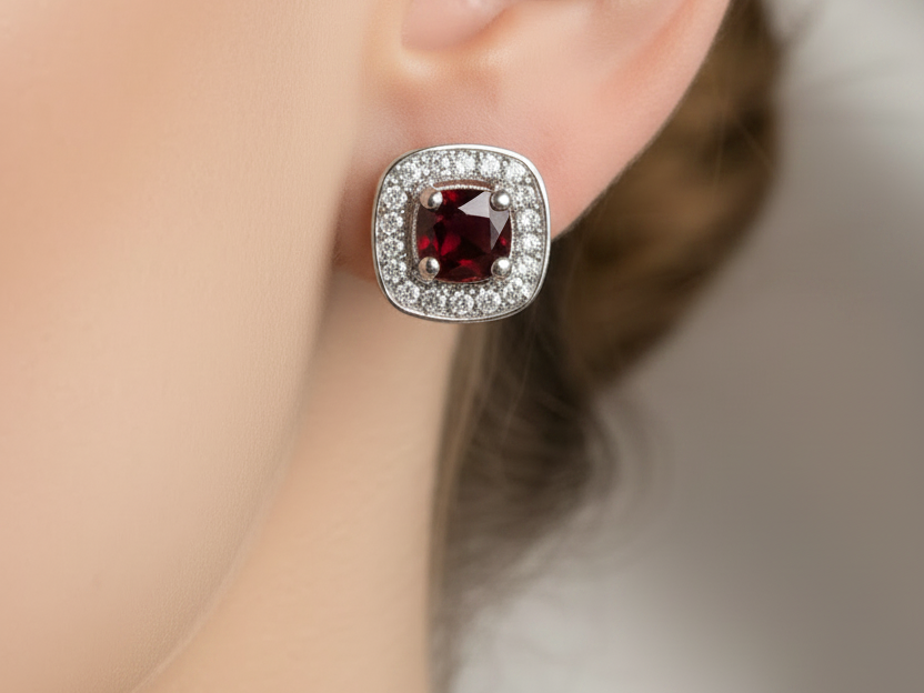 9 CT White Gold Earring.