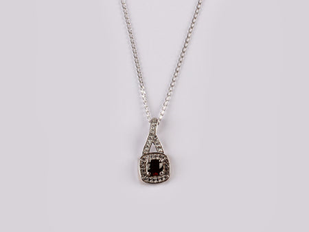 9 CT White Gold Garnet Necklace