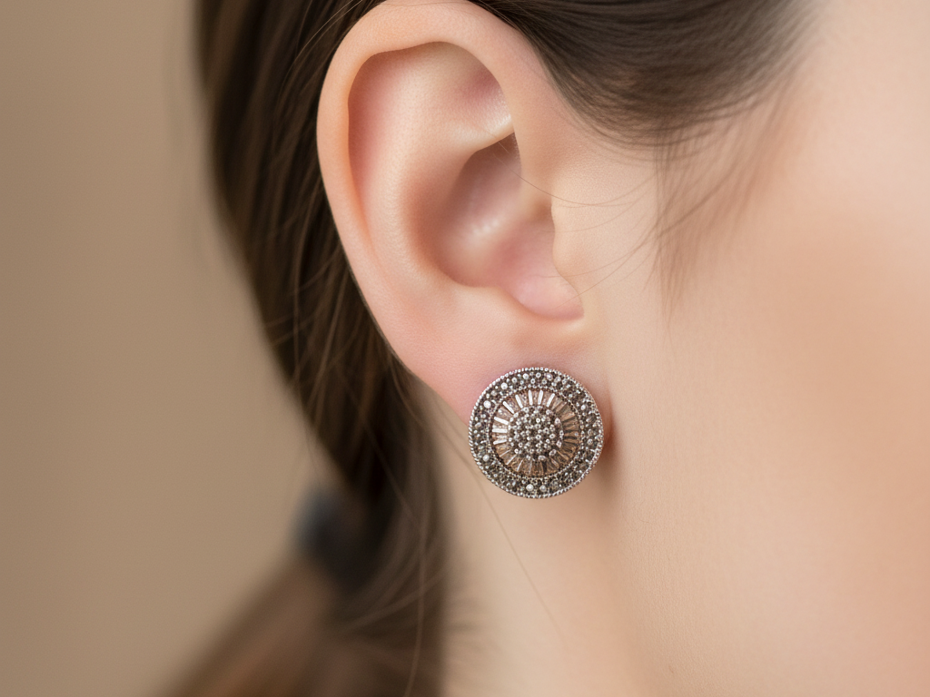 9 CT Yellow Gold Earring.