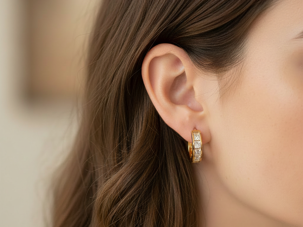 9 CT Yellow Gold Earring.