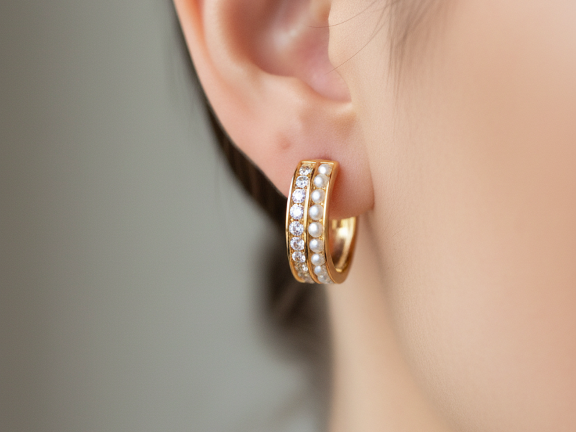 9 CT Yellow Gold Earring.