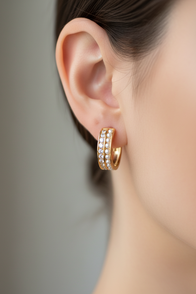 9 CT Yellow Gold Earring.