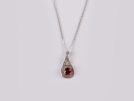 9 CT White Gold Ruby Necklace