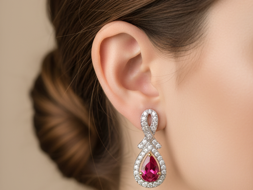 9 CT Yellow Gold Earring.