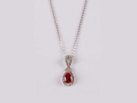 9 CT White Gold Ruby Necklace