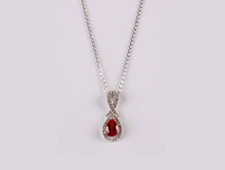 9 CT White Gold Ruby Necklace