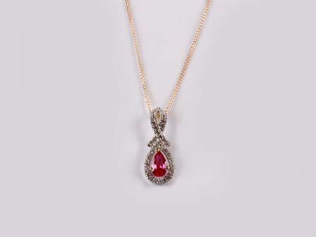 9 CT Yellow Gold Ruby Necklace