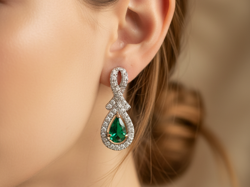 9 CT Yellow Gold Earring.