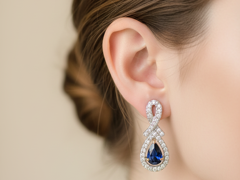 9 CT Yellow Gold Earring.
