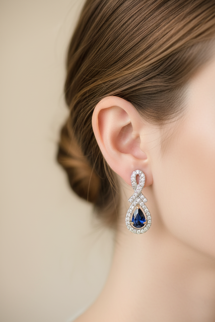 9 CT Yellow Gold Earring.
